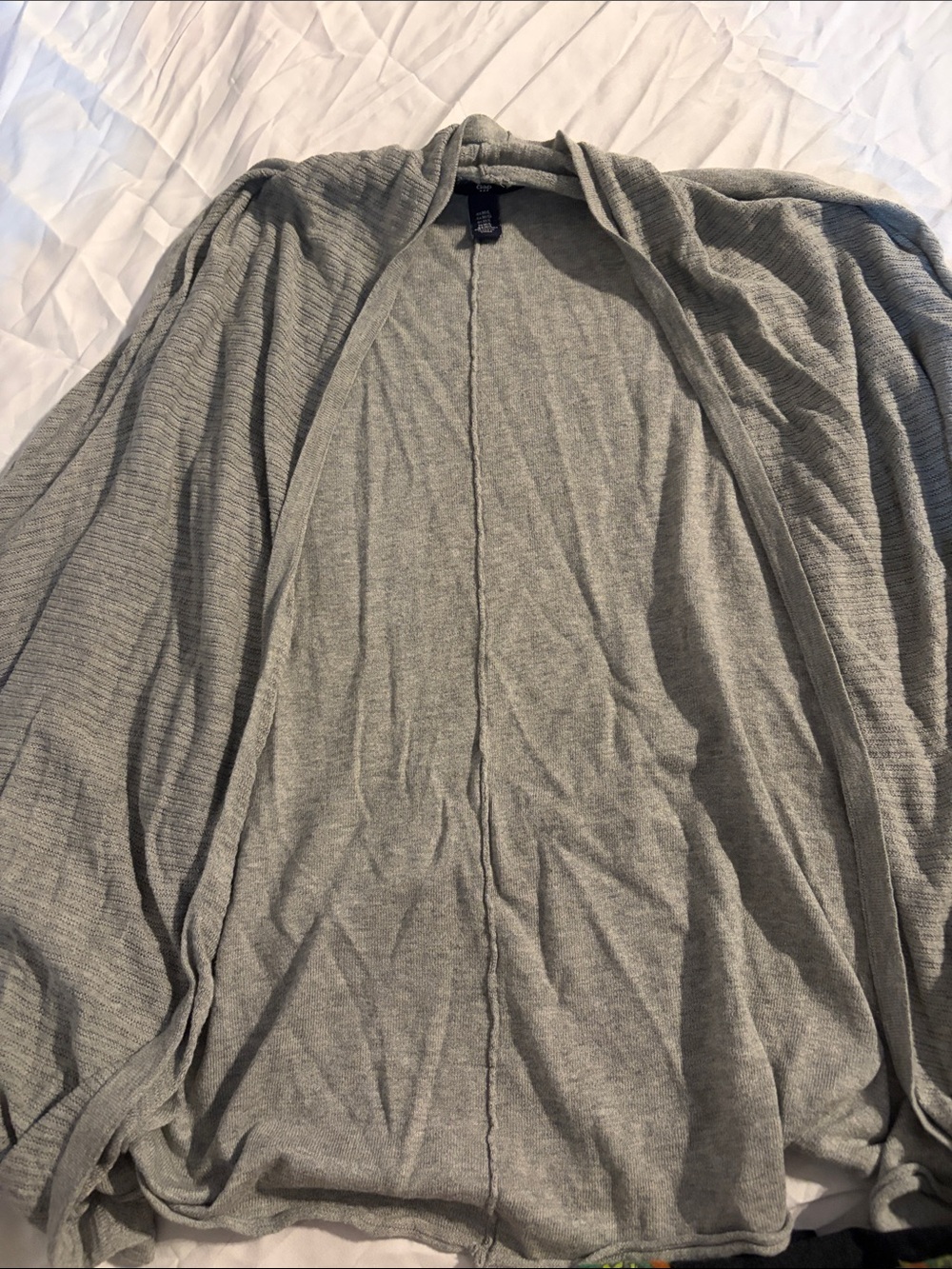 GAP Light Gray Open-Front Knit Shirt Jacket